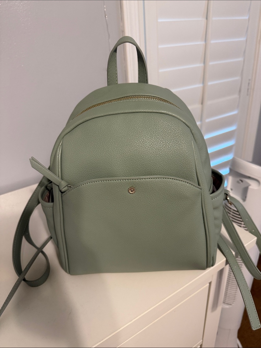 LC Lauren Conrad Sage Green Pebbled Mini Backpack